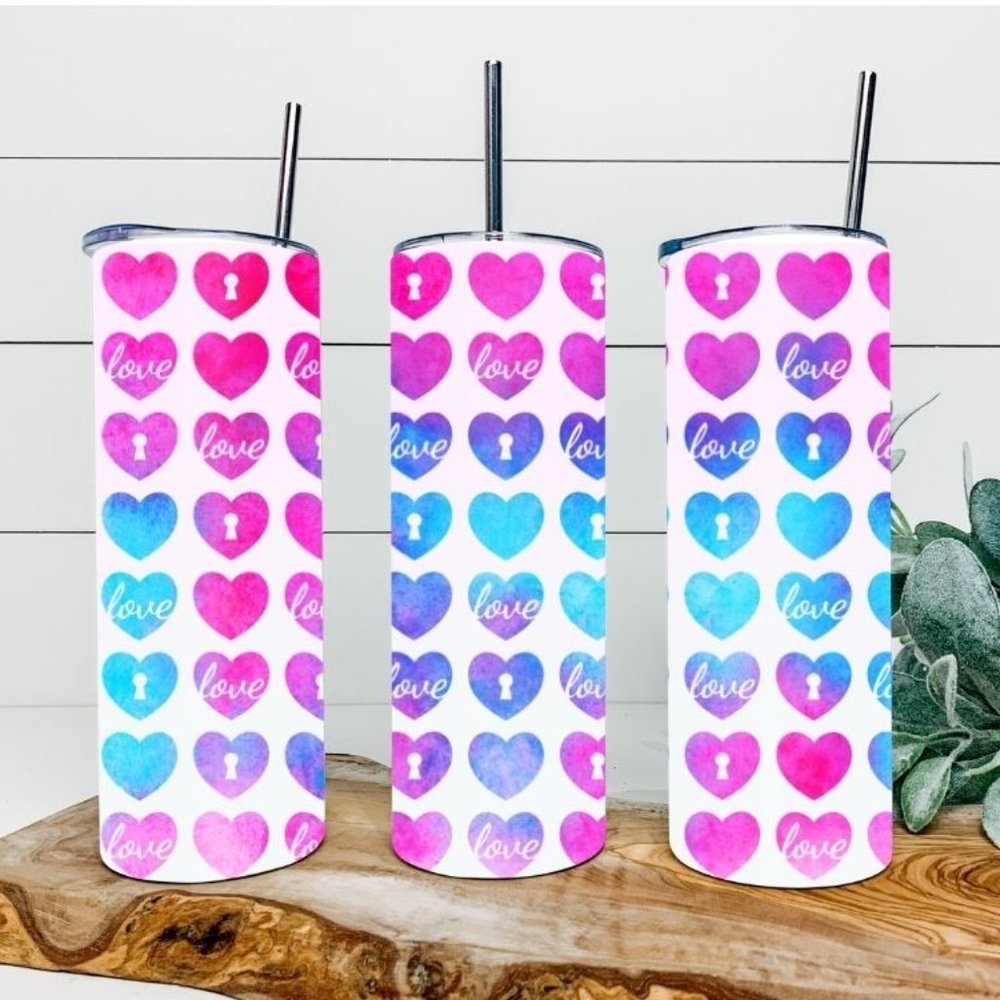 Custom 20oz heart tumbler!